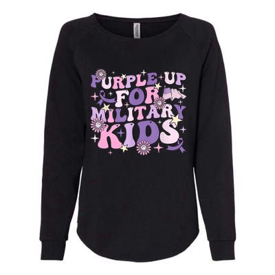 Purple Up For Military Cute Groovy Military Child Month Womens California Wash Sweatshirt