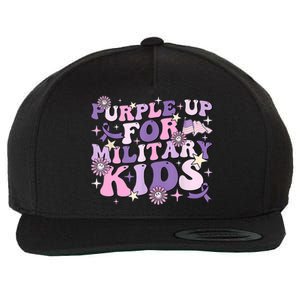 Purple Up For Military Cute Groovy Military Child Month Wool Snapback Cap