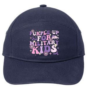 Purple Up For Military Cute Groovy Military Child Month 7-Panel Snapback Hat