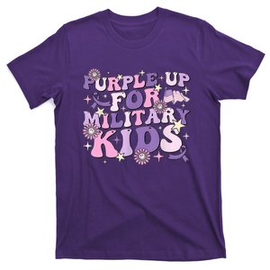 Purple Up For Military Cute Groovy Military Child Month T-Shirt