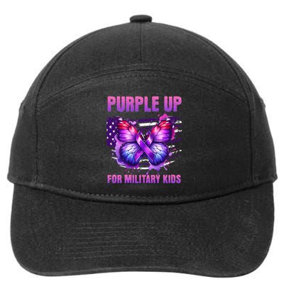 Purple Up For Military Military Child Month 7-Panel Snapback Hat