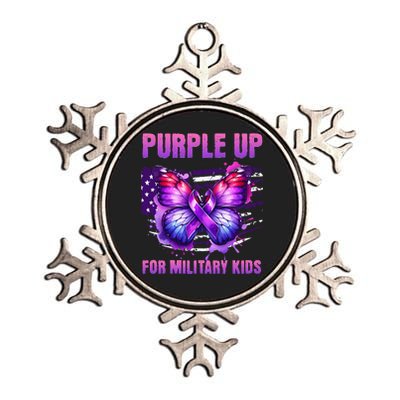 Purple Up For Military Military Child Month Metallic Star Ornament