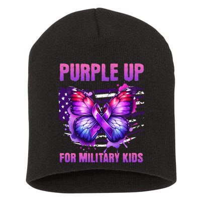 Purple Up For Military Military Child Month Short Acrylic Beanie