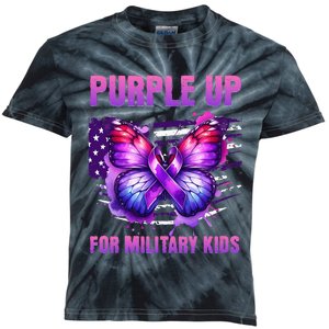 Purple Up For Military Military Child Month Kids Tie-Dye T-Shirt