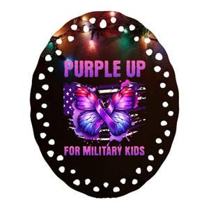 Purple Up For Military Military Child Month Ceramic Oval Ornament