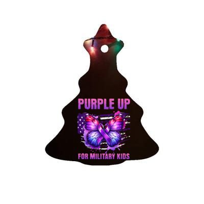 Purple Up For Military Military Child Month Ceramic Tree Ornament