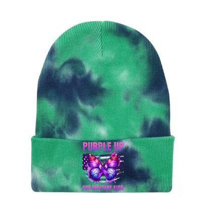 Purple Up For Military Military Child Month Tie Dye 12in Knit Beanie