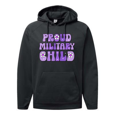 Purple Up For Military Month Of Military Child Performance Fleece Hoodie