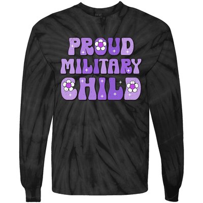 Purple Up For Military Month Of Military Child Tie-Dye Long Sleeve Shirt