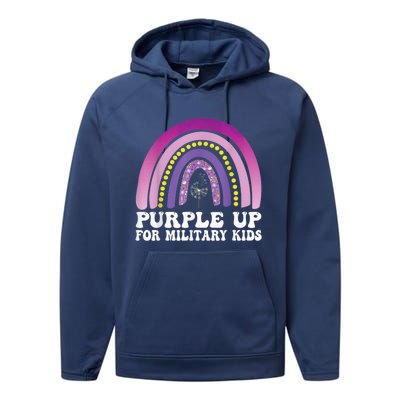 purple up for military Kid month of the military child Performance Fleece Hoodie