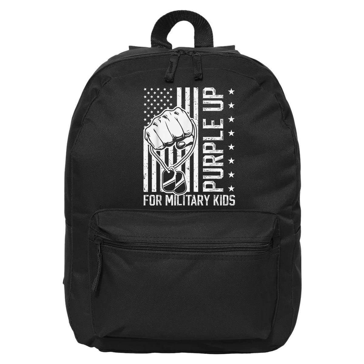 Purple Up For Military Kid Shirt Military Child Month 16 in Basic Backpack
