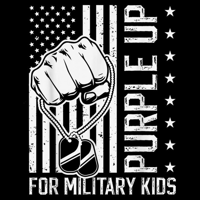 Purple Up For Military Kid Shirt Military Child Month 16 in Basic Backpack