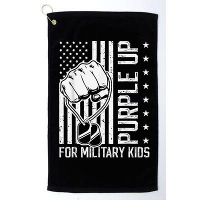Purple Up For Military Kid Shirt Military Child Month Golf Towel