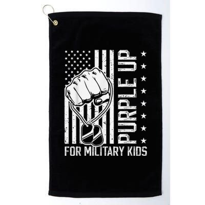 Purple Up For Military Kid Shirt Military Child Month Platinum Collection Golf Towel