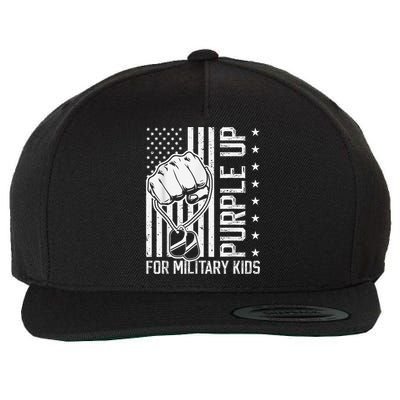 Purple Up For Military Kid Shirt Military Child Month Wool Snapback Cap
