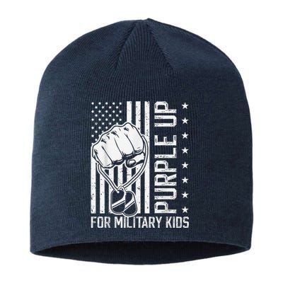 Purple Up For Military Kid Shirt Military Child Month Sustainable Beanie