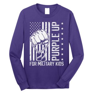 Purple Up For Military Kid Shirt Military Child Month Long Sleeve Shirt