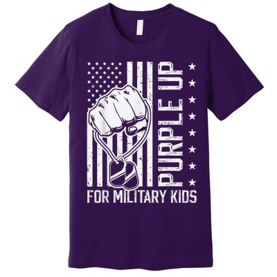 Purple Up For Military Kid Shirt Military Child Month Premium T-Shirt