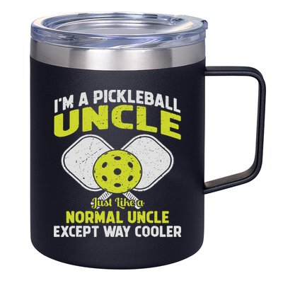 Pickleball Uncle Funny Pickleball Player Gift For Him 12oz Stainless Steel Coffee Mug