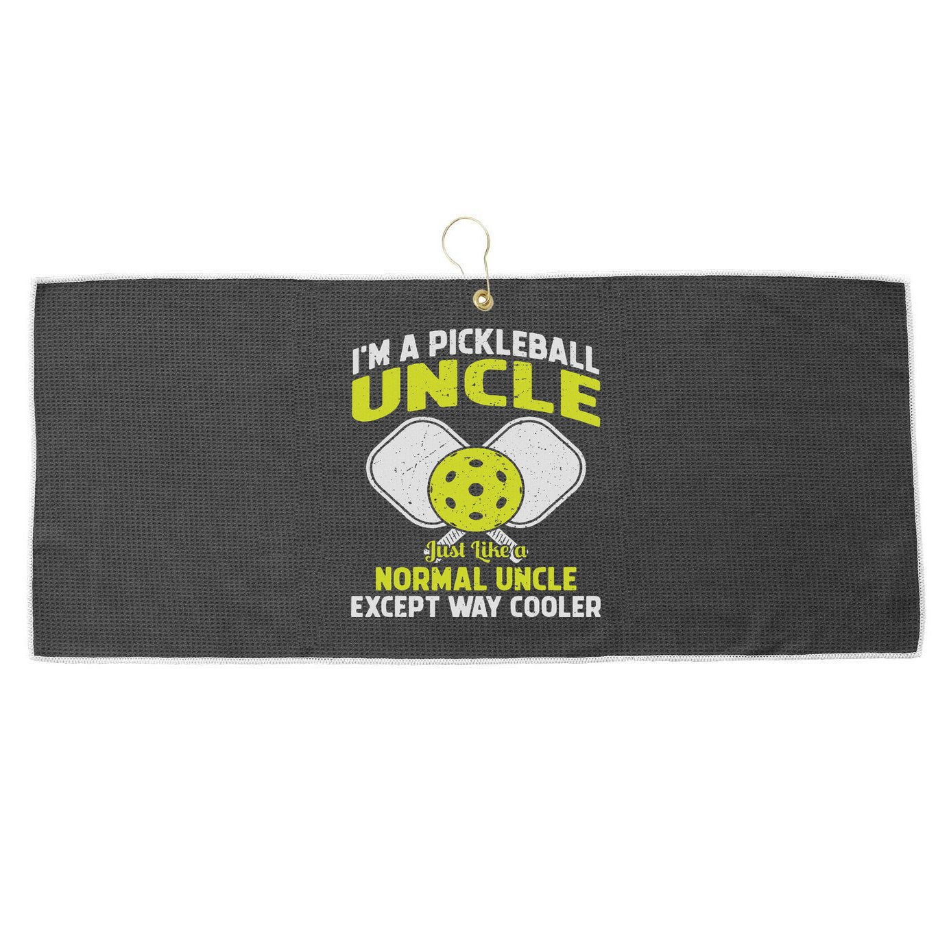 Pickleball Uncle Funny Pickleball Player Gift For Him Large Microfiber Waffle Golf Towel