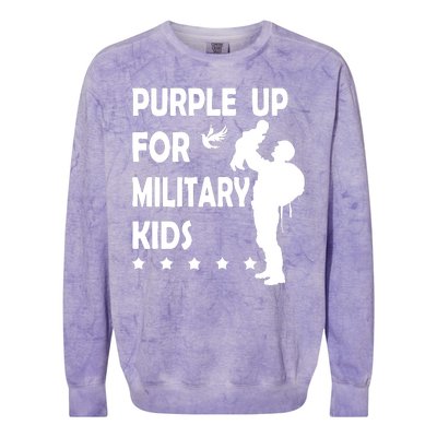 Purple Up For Military Kids Veteran Of US Army Colorblast Crewneck Sweatshirt