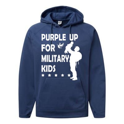 Purple Up For Military Kids Veteran Of US Army Performance Fleece Hoodie