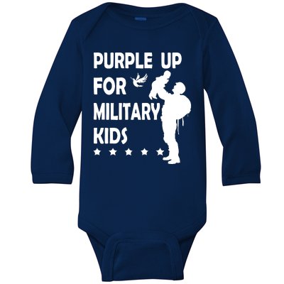 Purple Up For Military Kids Veteran Of US Army Baby Long Sleeve Bodysuit