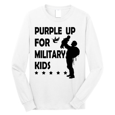 Purple Up For Military Kids Veteran Of US Army Long Sleeve Shirt