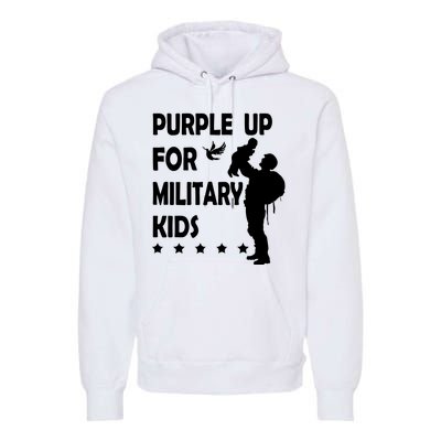 Purple Up For Military Kids Veteran Of US Army Premium Hoodie