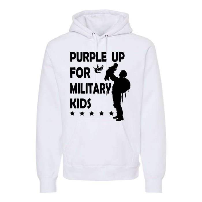 Purple Up For Military Kids Veteran Of US Army Premium Hoodie