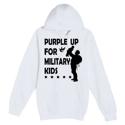 Purple Up For Military Kids Veteran Of US Army Premium Pullover Hoodie