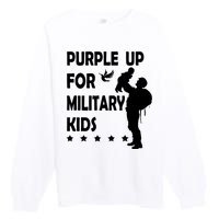 Purple Up For Military Kids Veteran Of US Army Premium Crewneck Sweatshirt