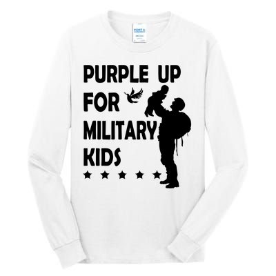 Purple Up For Military Kids Veteran Of US Army Tall Long Sleeve T-Shirt