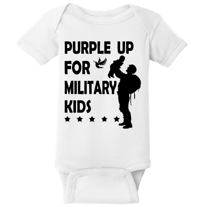 Purple Up For Military Kids Veteran Of US Army Baby Bodysuit