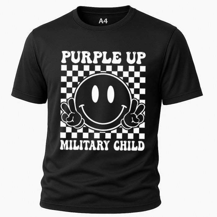 Purple Up For Military Groovy Military Child Month Cooling Performance Crew T-Shirt