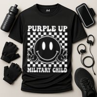 Purple Up For Military Groovy Military Child Month Cooling Performance Crew T-Shirt