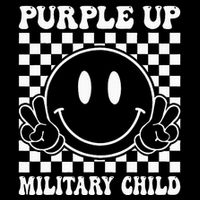 Purple Up For Military Groovy Military Child Month Sustainable Bucket Hat