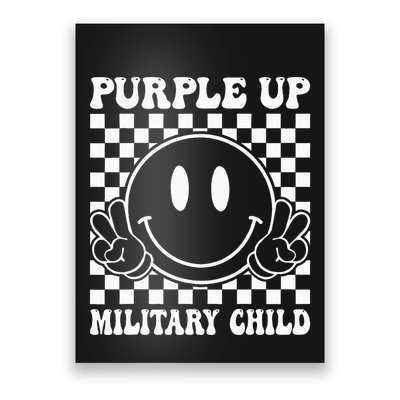 Purple Up For Military Groovy Military Child Month Poster