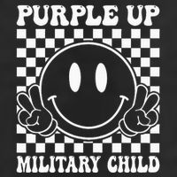 Purple Up For Military Groovy Military Child Month Golf Towel