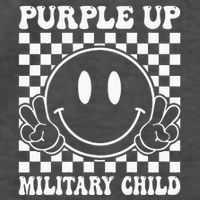 Purple Up For Military Groovy Military Child Month Vector Backpack