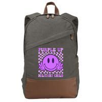 Purple Up For Military Military Child Smile Face  Cotton Canvas Backpack