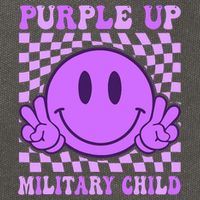 Purple Up For Military Military Child Smile Face  Cotton Canvas Backpack