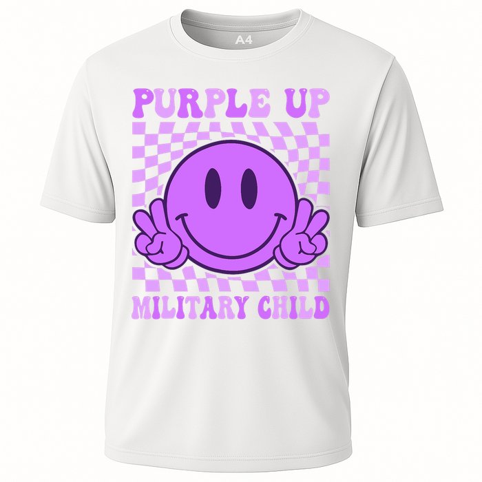 Purple Up For Military Military Child Smile Face  Cooling Performance Crew T-Shirt