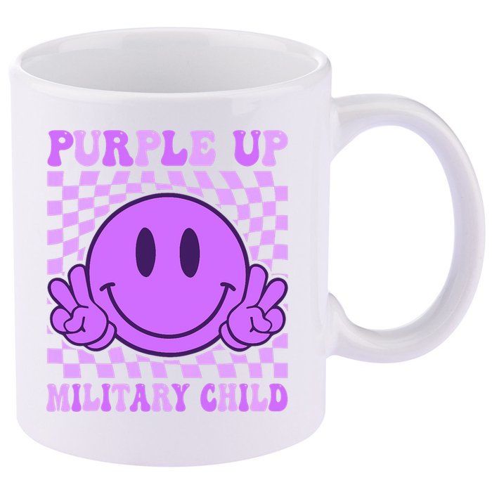 Purple Up For Military Military Child Smile Face  11oz C Handle Ceramic Mug