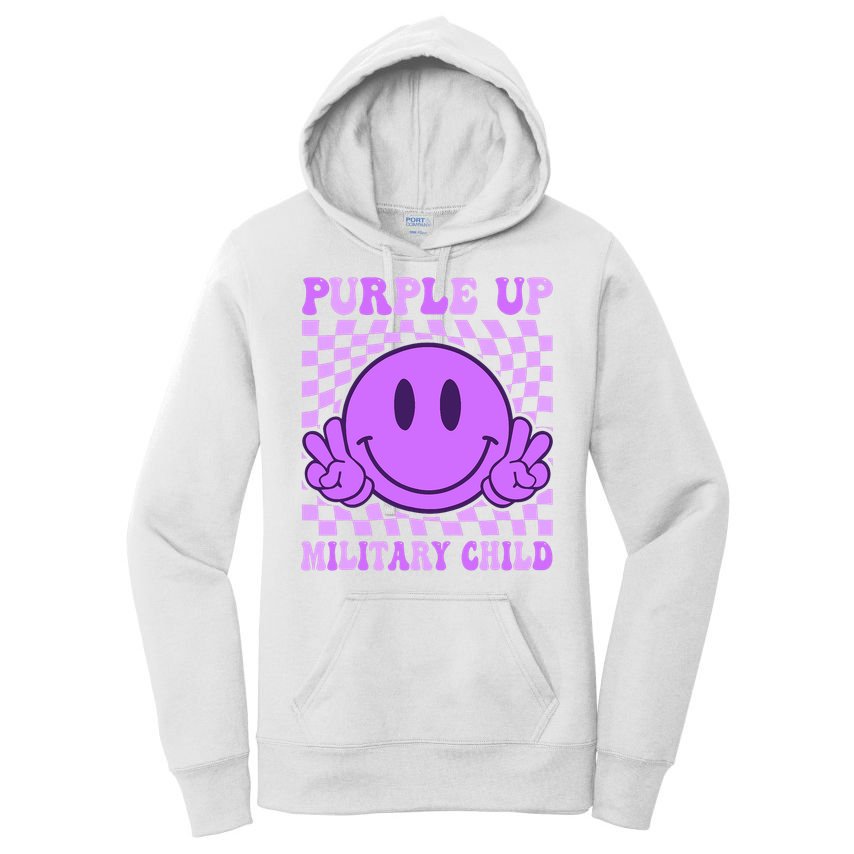 Purple Up For Military Military Child Smile Face  Women's Pullover Hoodie
