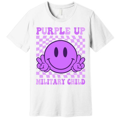 Purple Up For Military Military Child Smile Face  Premium T-Shirt