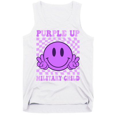Purple Up For Military Military Child Smile Face  Tank Top