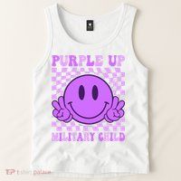 Purple Up For Military Military Child Smile Face  Tank Top