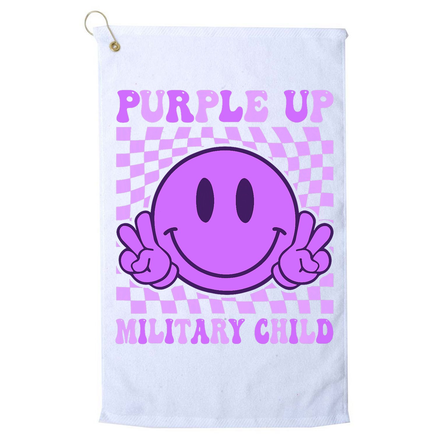 Purple Up For Military Military Child Smile Face  Golf Towel