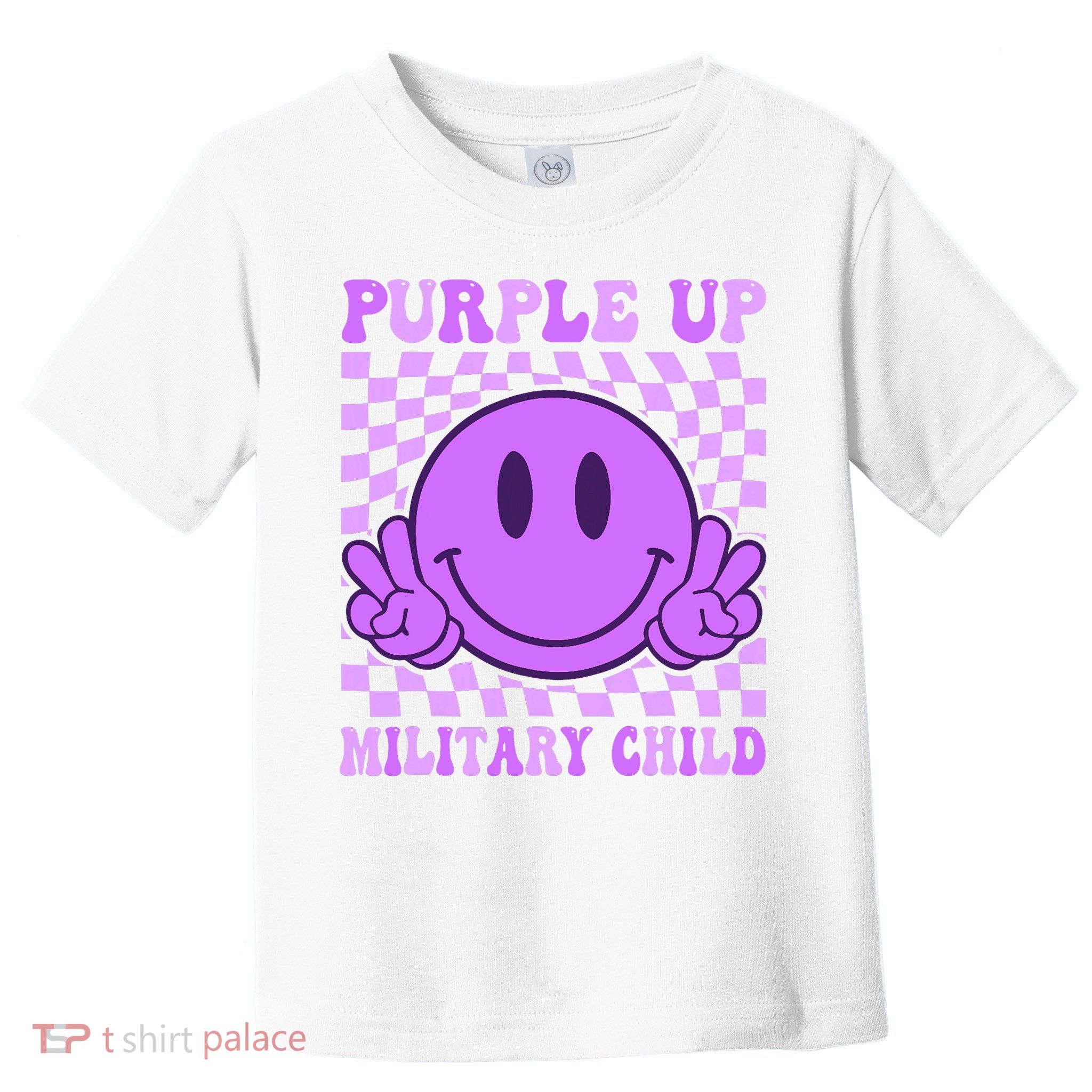 Purple Up For Military Military Child Smile Face  Toddler T-Shirt